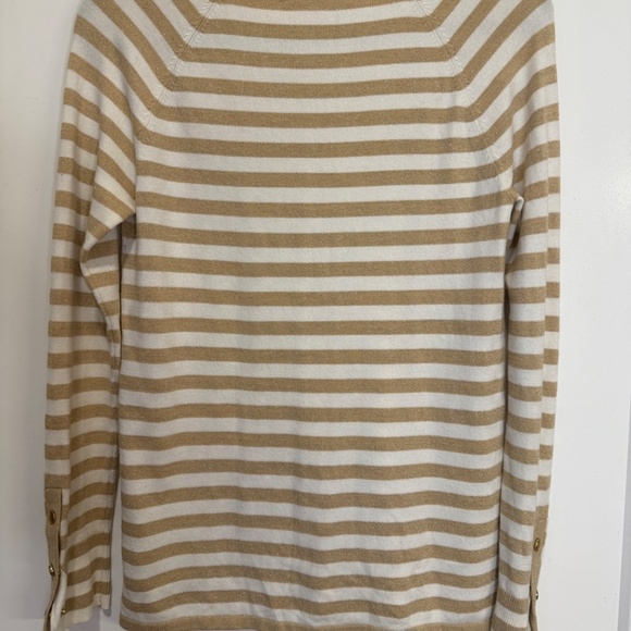 Lilly Pulitzer Metallic Gold & White Striped Sweater — Size Small - Picture 8 of 8